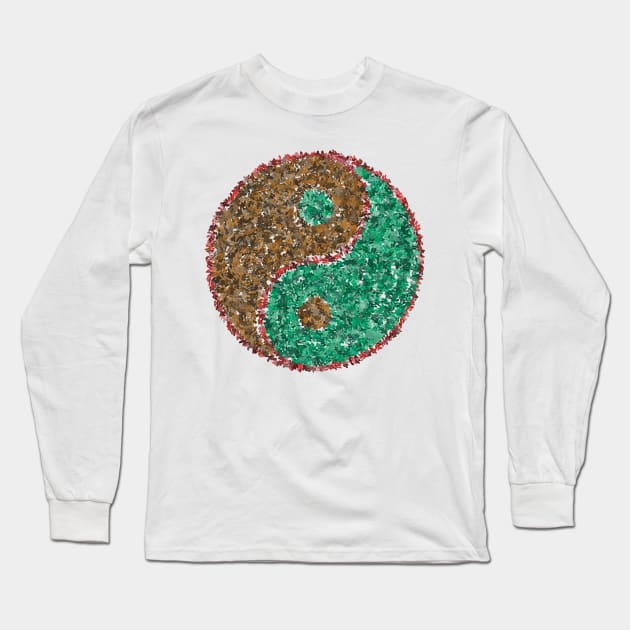 Yin Yang 1 Long Sleeve T-Shirt by Abstract Scribbler